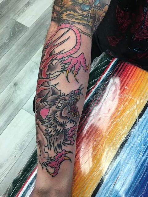 dragon wolf tattoo