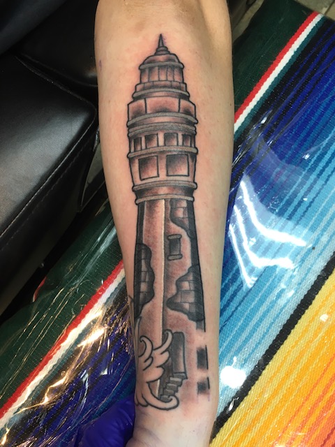 lighthouse tattoo Propaganda Tattoo San Diego